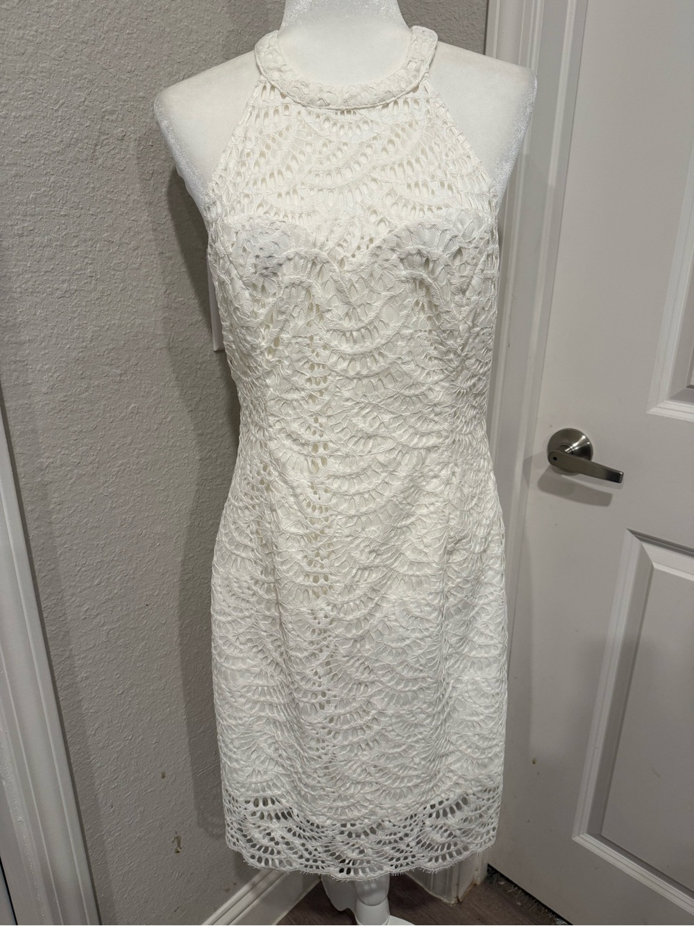 Lilly Pulitzer White Crochet Halter Midi Dress